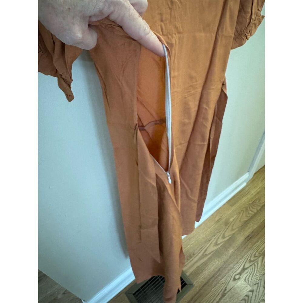 Coral Knee Length Dress Thanksgiving Colonial Women’s Large - Picture 11 of 13